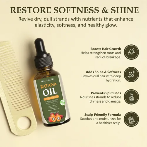 Miniatura 2 de era of nature Aceite de batana para el crecimiento del cabello, aprobado por el Dr. Sebi, 100% puro, crudo y sin refinar de Honduras, nutre