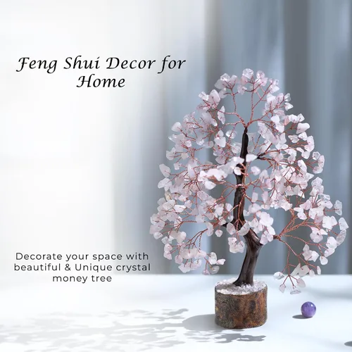 Miniatura 4 de PYOR Árbol de Gemas de Cuarzo Rosa, Árbol de Cristales, Decoración de Reiki, Regalos de Cristal para Mujeres, Cristales de Cuarzo Rosa, Feng Shui