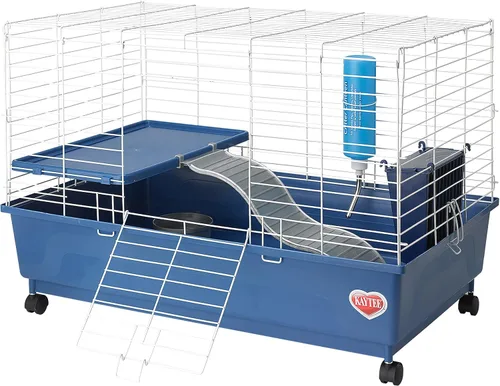 Miniatura 4 de Kaytee My First Home Deluxe Cobayo - Jaula de 2 niveles con ruedas Caster