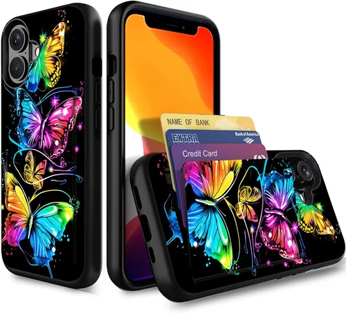 Miniatura 126 de Funda para iPhone Air, funda tipo cartera con ranura para tarjeta oculta, a prueba de golpes, TPU y PC, funda protectora de doble capa para iPhone