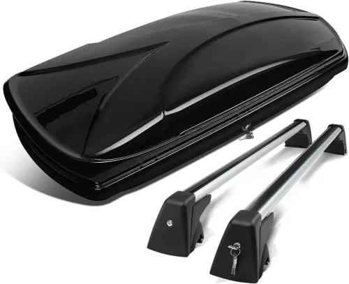 DNA Motoring Portaequipajes para Techo Compatible con BMW X1 de 10-15, Portaequipajes de Cáscara Dura Impermeable con Cerradura Montaje Superior +