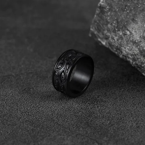 Miniatura 9 de FaithHeart All-Seeing Eye Ring for Men Stainless Steel Eye of Providence Signet Rings Egypt Mythology Amulet Thumb Ring for Dad Father Jewelry Gift