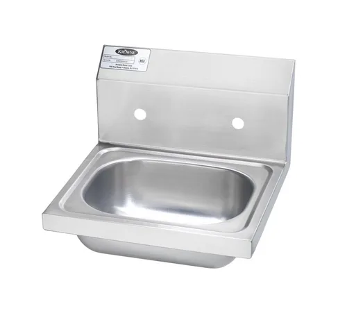 Krowne HS-20-LF Fregadero de mano, Montaje en Pared con Soporte, 15-3/4" x 15-1/4" x 13-3/8"H OA, 7-3/4" H backsplash, 12-1/2" ancho x 9-3/4" de
