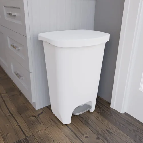 Miniatura 5 de Glad Paquete de 2 botes de basura de 13 galones, cubos de basura de plástico para cocina con protección contra olores de tapa, manos libres