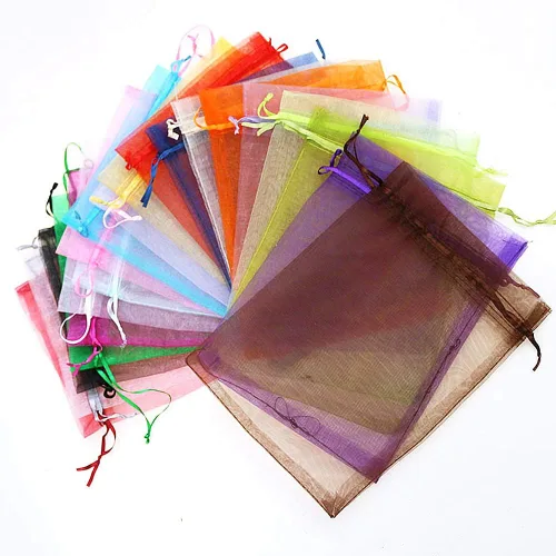 Miniatura 6 de Stratalife Bolsas de organza de malla transparente de 5 x 7 pulgadas con cordón para recuerdos de fiesta de boda, almacenamiento de joyas, 100