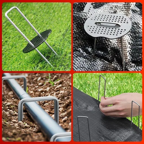 Miniatura 4 de Estacas de jardín - 8 pulgadas en forma de U, paquete de 50 Galvanizado y resistente al óxido para un uso duradero en exteriores. Perfecto