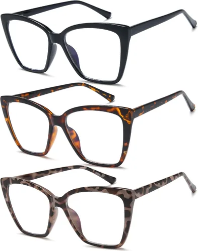 Miniatura 2 de EYEURL Oversized Cat Eye Reading Glasses for Women Blue Light Computer Readers Spring Hinge Fashion Large Eyewear