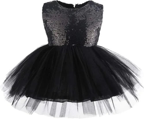 Miniatura 7 de Vestido de princesa tutú de tul para niña, boda, concurso, fiesta, bebé, lentejuelas sin espalda, encaje floral, recién nacido, 7 años