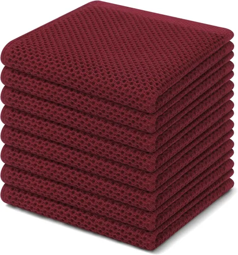 Miniatura 176 de Homaxy Paños de cocina de 100% algodón con tejido de gofre, ultra suaves, absorbentes, de secado rápido, 12 x 12 pulgadas, paquete de 6, amarillo