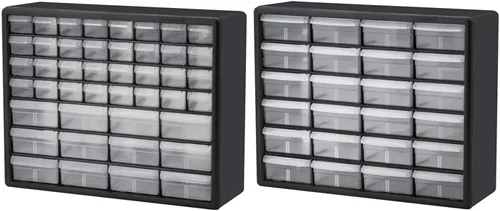 24 piezas de plástico para almacenamiento de herramientas y gabinete con cajones para manualidades de Akro-Mils 10124, medidas: 20 pulgadas x 16