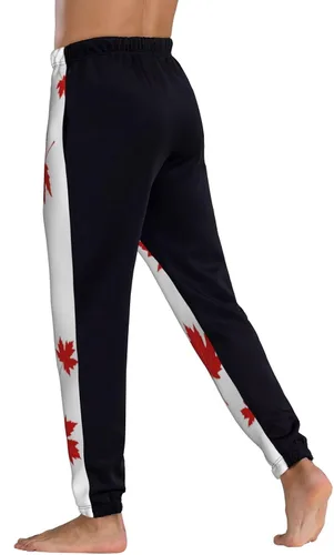 Miniatura 4 de ultaro Mens Joggers Sweatpants Red Maple Leaf Casual Pants Sports Jogging Trousers with Drawstring