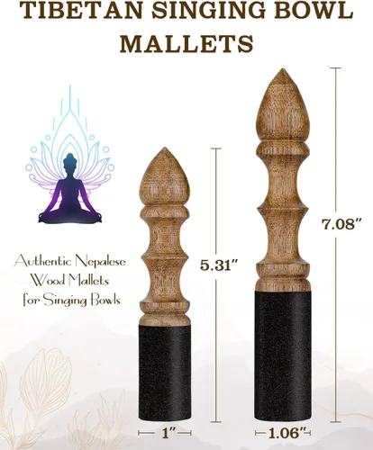 Miniatura 2 de Cuenco para cantar, 100% escultura a mano, en Nepal, cuenco tibetano de madera, mazo de madera, cuenco de sonido, accesorios de meditación