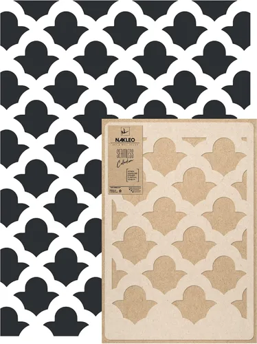 NAKLEO Plantilla de pintura de pared de tamaño grande, 23.2 x 37.4 pulgadas, plantilla de plástico reutilizable marroquí Agadir, papel tapiz con