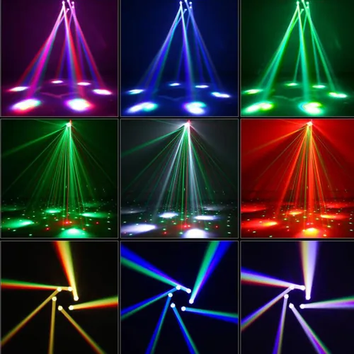 Miniatura 6 de JUNMAN 6 Cabezas Luz de LED de Efecto Móvil Cabeza de Abeja Luz de Lavado para DJ, Iluminación de Escenario de Discoteca con Tira de LED, Paquete