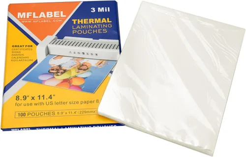 Miniatura 9 de MFLABEL Paquete de 30 bolsas de laminación térmica de 5 mil, 8.9 x 11.4 pulgadas, hojas laminadoras transparentes para documentos, fotos, obras