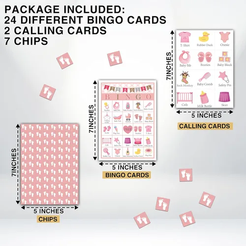 Miniatura 2 de Juegos de bingo para baby shower y decoraciones para fiestas, juego de revelación de género para 24 jugadores (A08)