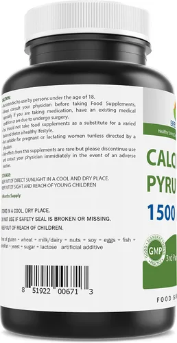Miniatura 3 de Brieofood Piruvato de calcio 1500 mg por porción - 240 cápsulas vegetarianas