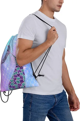 Miniatura 8 de BWBFVPW Mochila con cordón de dinosaurio para niños, mochila de viaje, Sirena, Classic