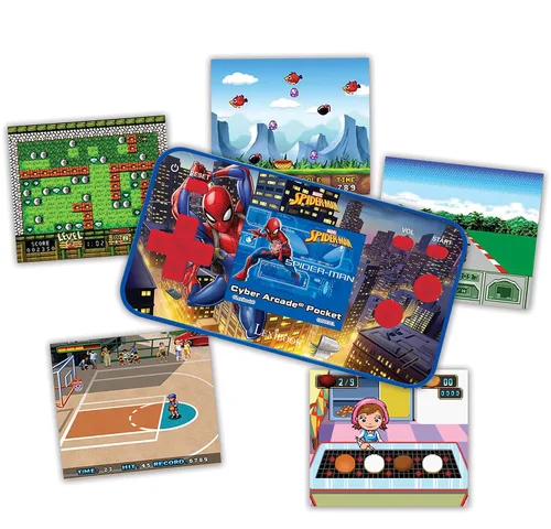 Miniatura 3 de LEXiBOOK Spider-Man Consola de Juego de Arcade Cyber Pocket, 150 Juegos, Pantalla LCD, Funciona con Pilas, Rojo/Azul, JL1895SP