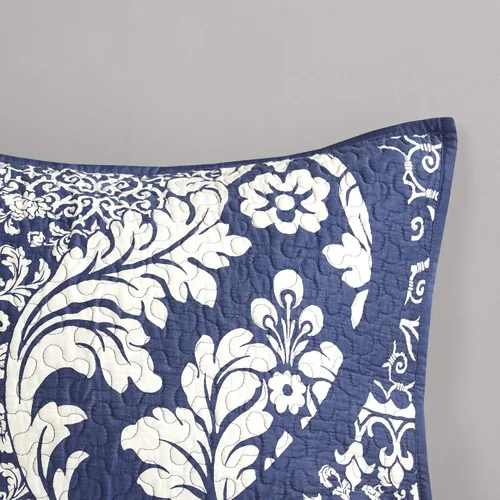 Miniatura 8 de Madison Park Vienna - Edredón reversible de algodón, diseño de costuras de lujo para todas las estaciones, colcha transpirable, fundas de almohada