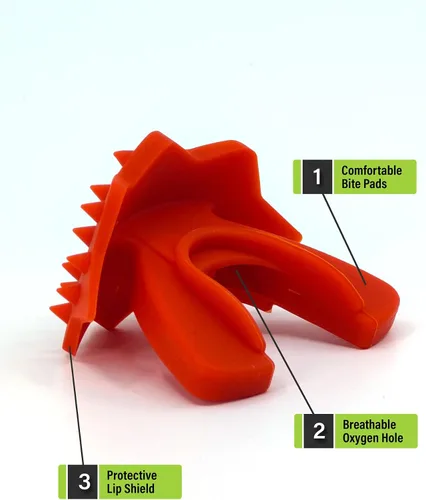 Miniatura 2 de Loudmouth - Protector bucal de fútbol, boquilla de fútbol 3D SpikeSurge con correa, se adapta a adultos y jóvenes, accesorios de fútbol