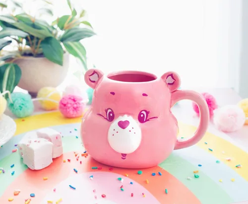 Miniatura 4 de Silver Buffalo Care Bears - Taza de cerámica esculpida en 3D con diseño de oso animador, taza de café grande para cacao, té, capacidad para 20 onzas