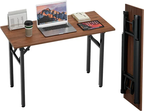Miniatura 13 de TEMI Mesa de Computadora Pequeña Mesa Plegable - Escritorio de Oficina Plegable de 35.8", Sin Ensamblaje, Perfecto para Espacios Pequeños