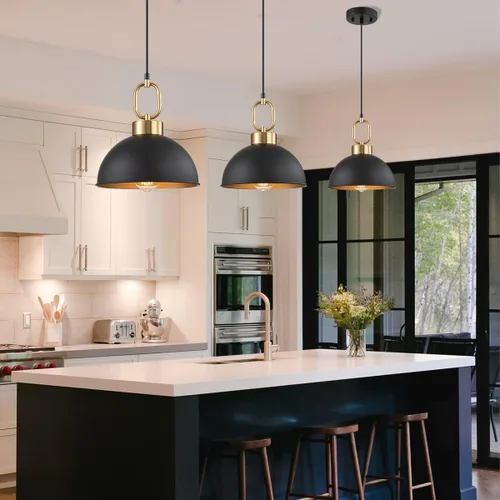 Miniatura 3 de Luces colgantes de granja para isla de cocina, iluminación colgante de una sola cúpula de 10.2 pulgadas, luces de isla modernas de altura ajustable