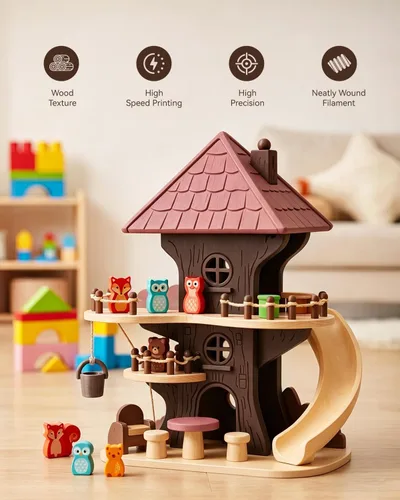 Miniatura 6 de SUNLU Filamento PLA de madera de 0.069 pulgadas, filamento de impresora 3D de fibra de madera real, textura y aroma de madera natural, sin