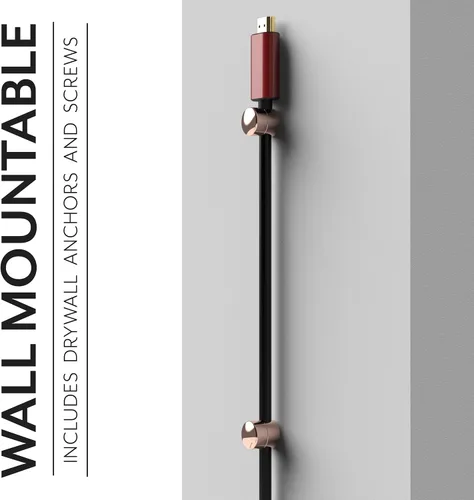 Miniatura 6 de ICONIT Anclajes de cable para organización de escritorio, organizadores de cables de aluminio de alta calidad, cargador + clips de gestión de cables
