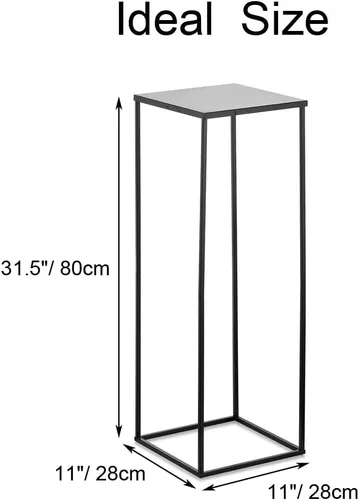 Miniatura 5 de Soporte de pedestal negro para plantas, 2 piezas, soporte de metal para plantas, soporte de flores de 15.75 pulgadas de alto, soporte para flores
