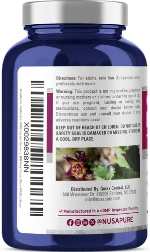 Miniatura 3 de NusaPure Caralluma Fimbriata 1600mg - 180 cápsulas vegetales (sin OMG, vegano)