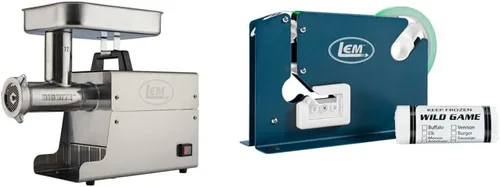 LEM Productos 17801 Big Bite # 12 .75HP Picadora de carne eléctrica de acero inoxidable y productos Sistema de envasado de carne molida 200