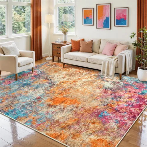 Miniatura 117 de 5x7 Area Rugs for Living Room Rug Washable: Abstract Rug for Dining Room Bedroom Carpet Non Slip 5 by 7 Indoor Modern Nursery Home Office Beige