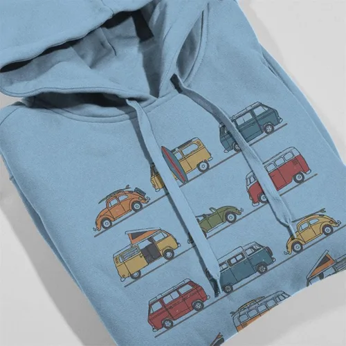 Miniatura 4 de Volkswagen Beetles and Vans Montage - Sudadera con capucha para mujer