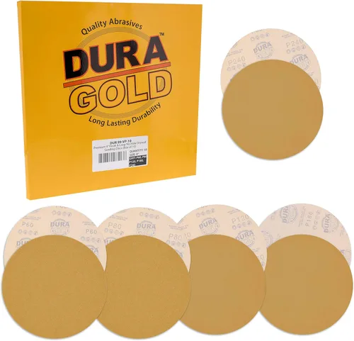 Miniatura 11 de Dura-Gold Discos de lijado de paneles de yeso prémium de 9 pulgadas, grano 60 (caja de 8), discos de papel de lija de alto rendimiento con soporte
