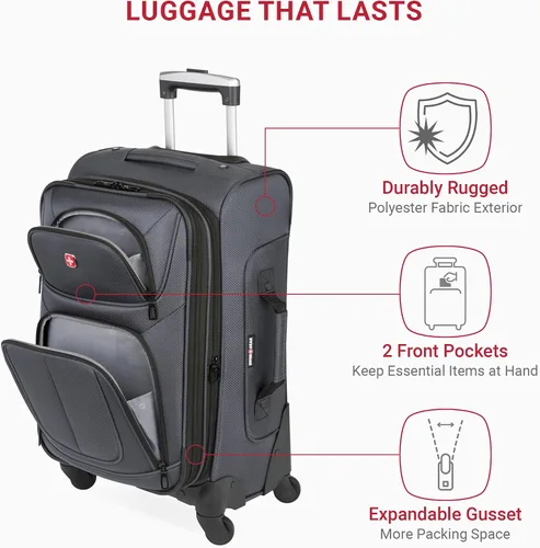 Miniatura 124 de SwissGear - Equipaje suave expandible Sion con ruedas, Negro