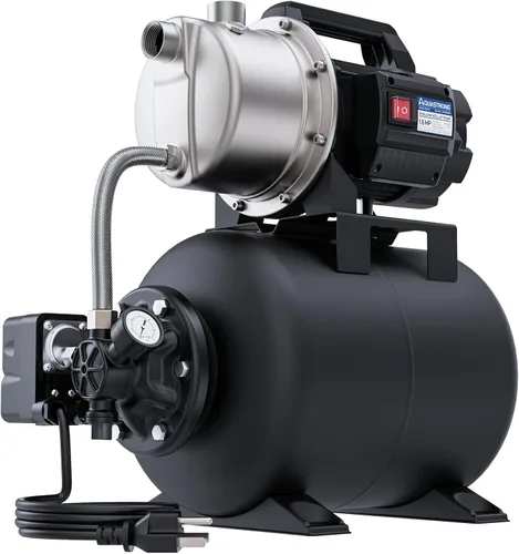 Miniatura 9 de Aquastrong Bomba de pozo poco profundo portátil de 1.2 HP, 1209 GPH, 115V, de acero inoxidable, bomba de riego para aspersores/transferencia de agua