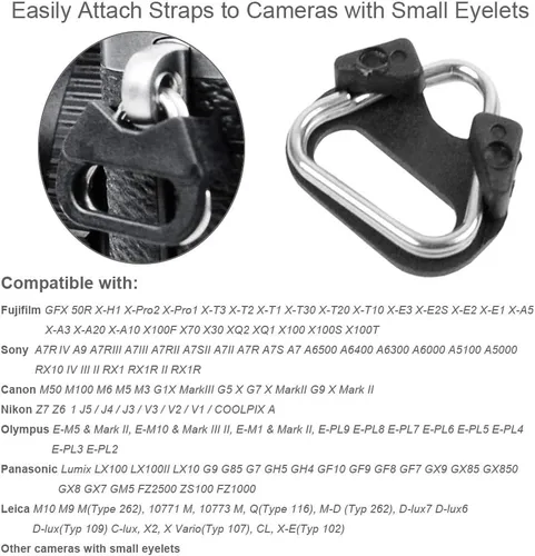 Miniatura 4 de Foto&Tech 4 piezas de anillo de acero inoxidable para cámara, adaptador de anillo dividido triangular y tapa de ABS, compatible con Fujifilm Lecia
