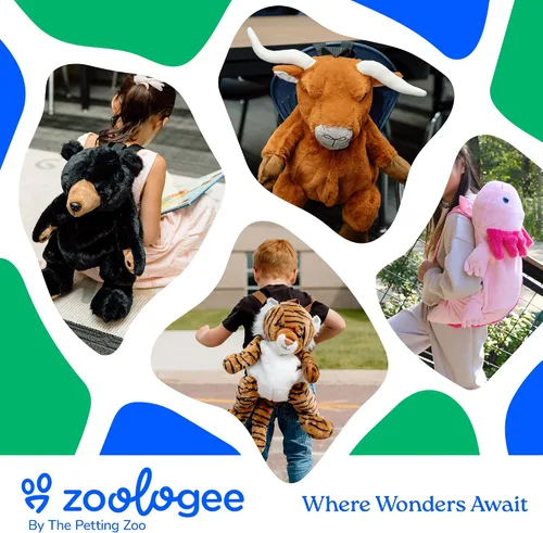 Miniatura 7 de The Petting Zoo Mochila de peluche de águila calva, regalos para niños, juguete de animales de vida silvestre, bolsa de libro de peluche de águila