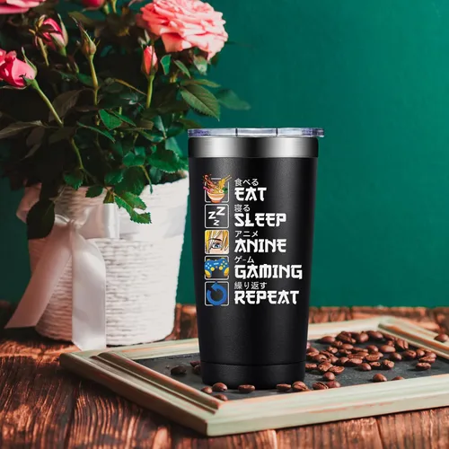 Miniatura 8 de Regalos de anime para hombres, mujeres, kawaii, regalos de cumpleaños para fanáticos de la animación japonesa, amantes - Vaso de 20 onzas