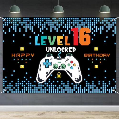 Miniatura 17 de HAMIGAR Telón de fondo Baner de Feliz 5º cumpleaños de 6 x 4 pies - Decoración de cumpleaños desbloqueada nivel 5 suministros de fiesta para niños