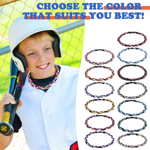 Miniatura 6 de Willtok Collar de béisbol prémium de 18 pulgadas con cuerda trenzada de nailon con diseño Tornado