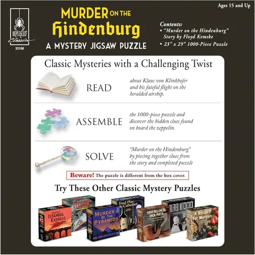 Miniatura 8 de Murder Mystery Party, Rompecabezas de misterio clásico, asesinato en el Hindenburg, rompecabezas de 1,000 piezas