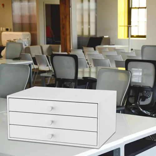 Miniatura 6 de Svartur Cajoneras de escritorio, organizador de escritorio de metal con cajones de almacenamiento para archivos A4, organizador de archivos de Blanco