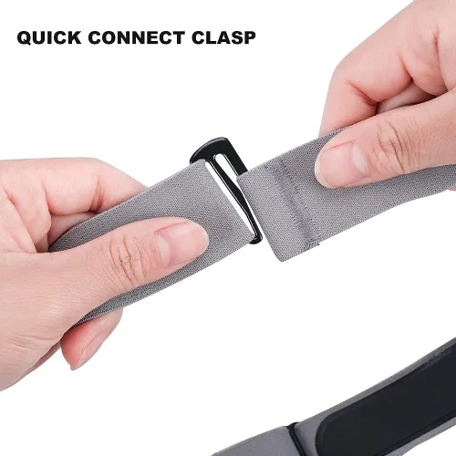 Miniatura 6 de Paquete de 2 correas de pecho de repuesto para monitor de frecuencia cardíaca grande (azul marino y gris), correa de pecho ajustable suave