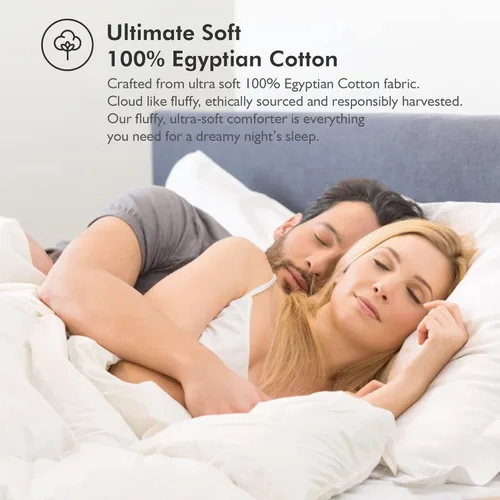 Miniatura 6 de EGYPTIAN BEDDING Lujoso edredón de plumón de ganso siberiano tamaño California King, relleno de edredón, exclusivo tamaño de 108 x 98 pulgadas, 1200