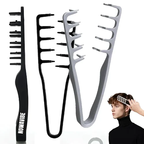 Miniatura 8 de Nowavibe Magic Comb - Peine de peinado con textura para hombres y mujeres, volumen y textura instantáneos, sin roturas ni tirones, estilos en Negro
