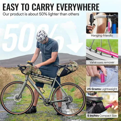 Miniatura 7 de BWSHLF Kit de reparación de neumáticos de bicicleta sin cámara para bicicletas de montaña y bicicletas de carretera, kit de tapones de neumáticos