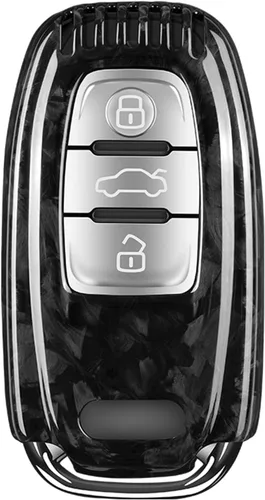 Miniatura 8 de Funda para llavero de fibra de carbono genuina para Audi A4 A4L A5 A6 A6L A7 A8 Q5 Q8 R8 RS4 RS5 RS6 RS7 S4 S5 S6 S7 S8 SQ5 Smart Car Remote Key Fob